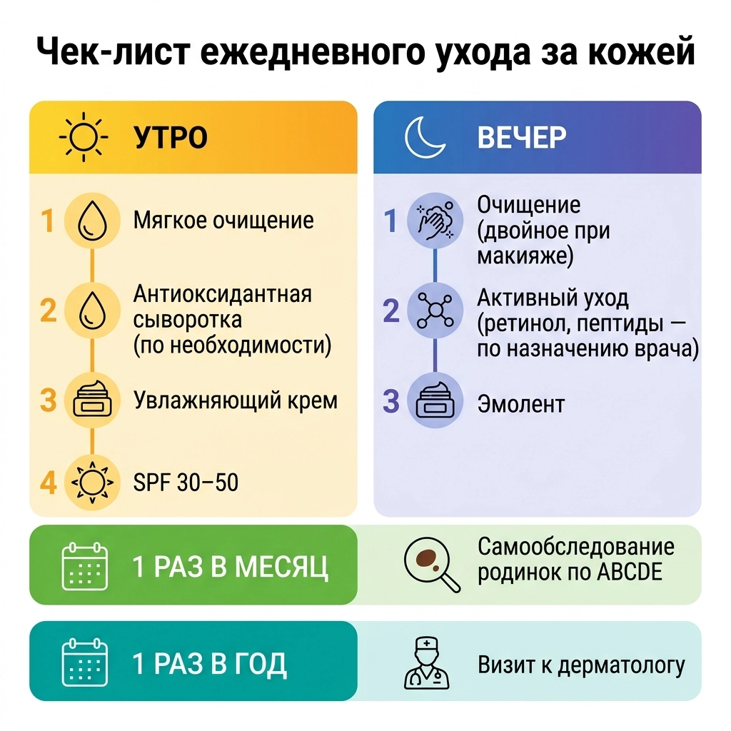 Чек-лист базового ухода за кожей