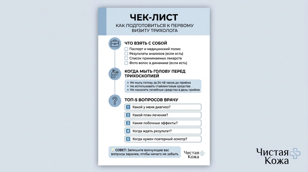 Как подготовиться к первому визиту трихолога